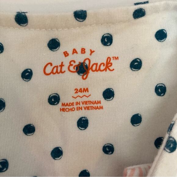 ❤️5/$25 SALE Cat & Jack Pink Blue White Polka Dot Sunflower Overall Jumpsuit - Picture 7 of 8